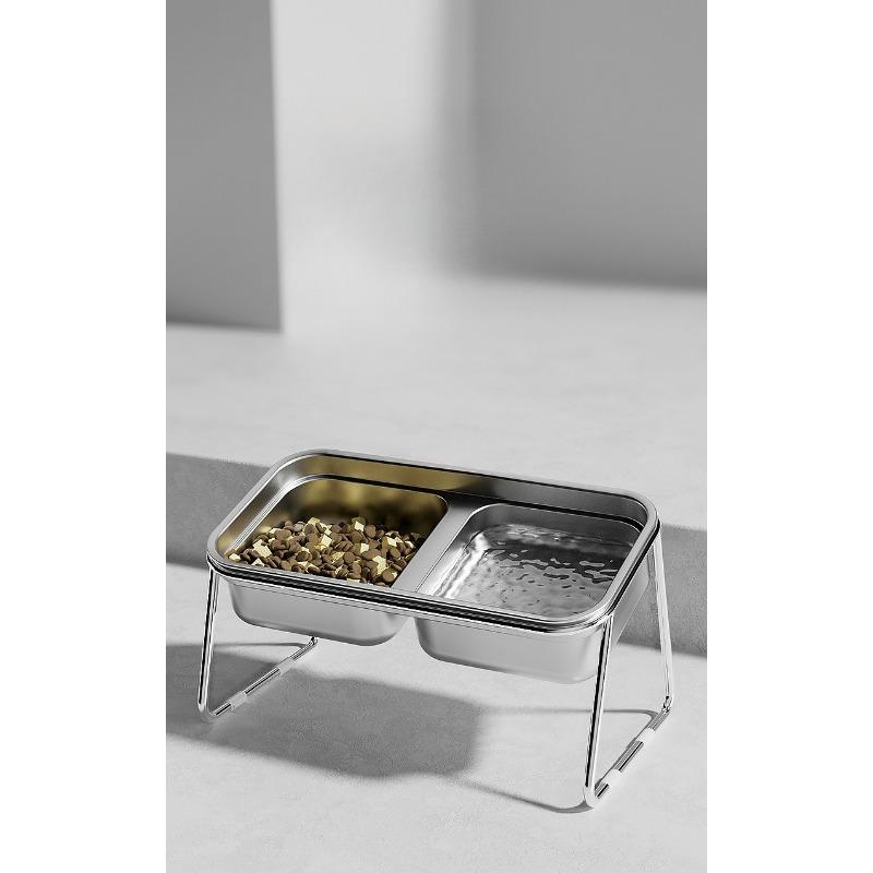 1pcs Stainless Steel Anti-Tip Pet Bowl for Dogs & Cats - Durable Food & Water Dish with Leak-Proof Feeding Bowl for Cats & Dogs