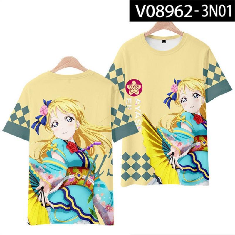 Anime LoveLive! Superstar!! 3D T Shirt Women Men Summer Fashion Round Neck Short Sleeve
