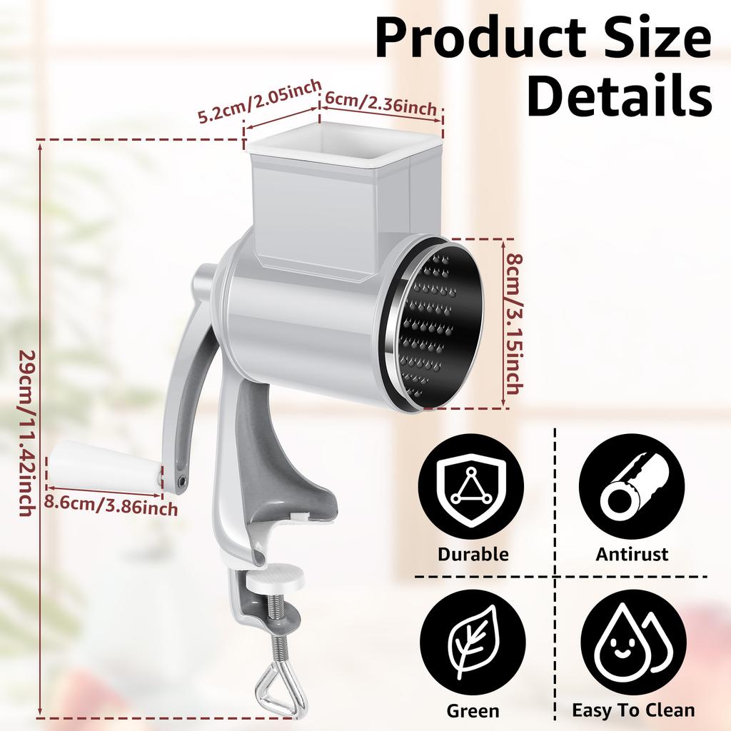 Hand Crank Grain Mill Rustproof Manual Corn Mill Grinder Machine Multifunctional Nut Grinder for Nut Spice Wheat Coffee Kitchen