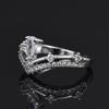 Princess Crown V-shaped Diamond Ring for Women: Luxurious Fashion Engagement Jewelry