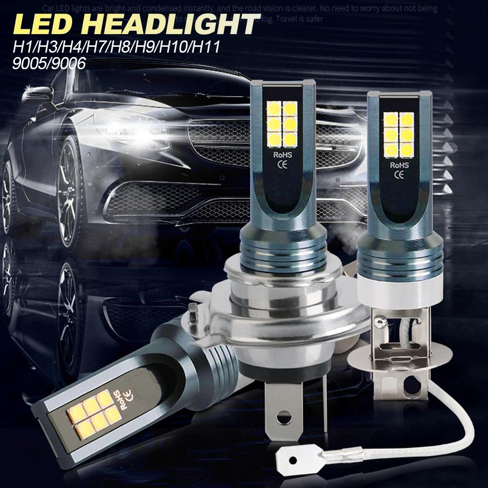 1/2Pcs H4 H7 LED Headlight H11 H8 H9 H1 H3 Car Fog Light LED Bulb 9005 9006 Hb3 Hb4 Auto Driving Running Lamps 12000LM 12V 6000K