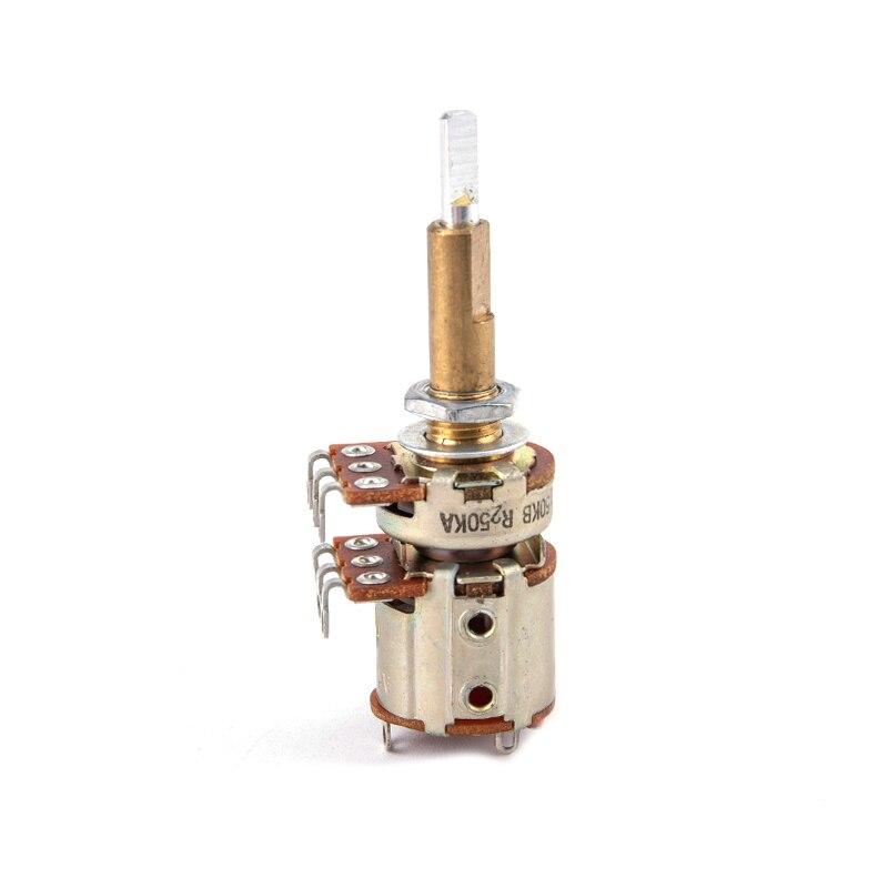 16type Double Shaft Potentiometer With Switch A50K B50K Shaft Length 30mm High Quality