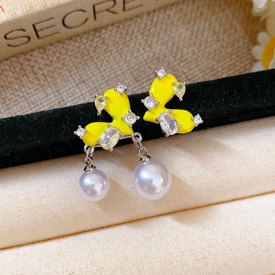 Mori Style Silver Needle Floral Glass Grape Tassel Earrings – Elegant High-End Design