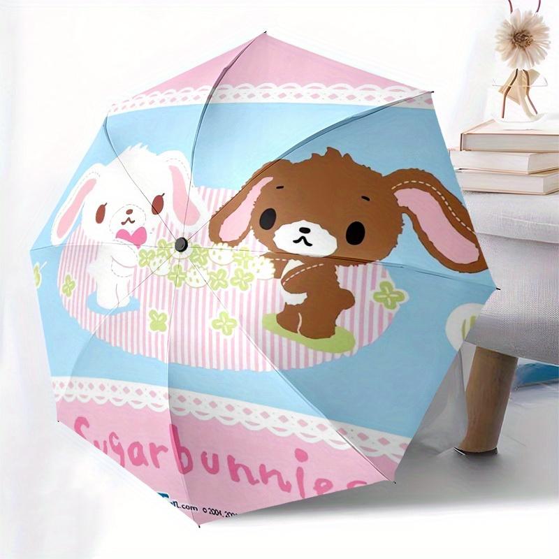 1pc Sugarbunnies Cute Bunny Friends Umbrella with Plastic Handle,Suitable for All Seasons Home Travel Outdoor UmbrellaSanlio438