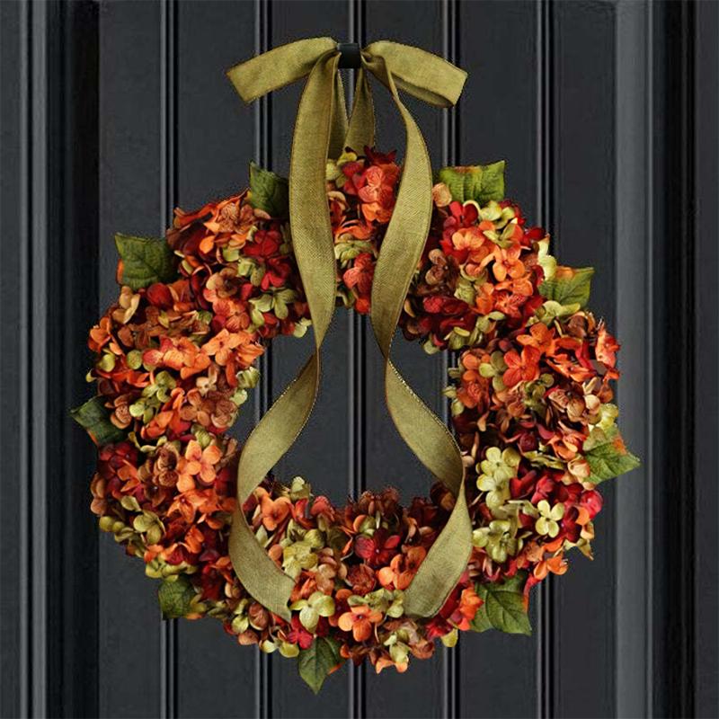 1PC Faux Flower Hanging Decor Kelly's Grateful Harvest Door Wreath