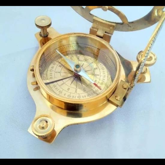 

Solid Sundial Compass With Box Antique Working Sundial Compass Christmas Gift, Anniversary Gift, Husband, Wife