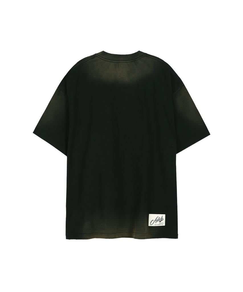 ADSB ANDERSSON BELL (Essential) Unisex Spray Washed Heart Message T-Shirt Atb1432U(Black)