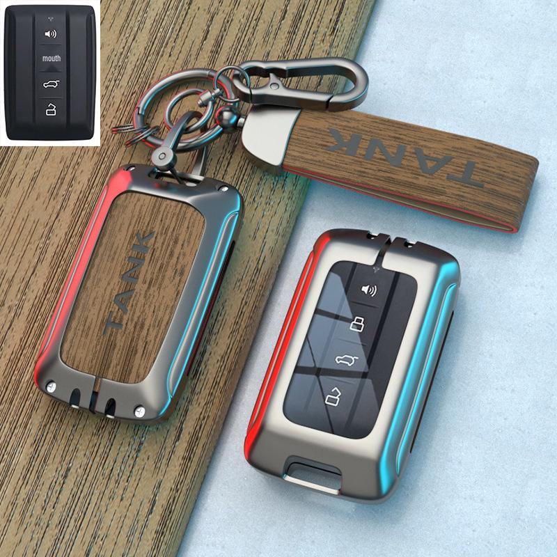 Tank 300 Key Case: Iron Man Shell Buckle, Cyber Style for Men & Women.