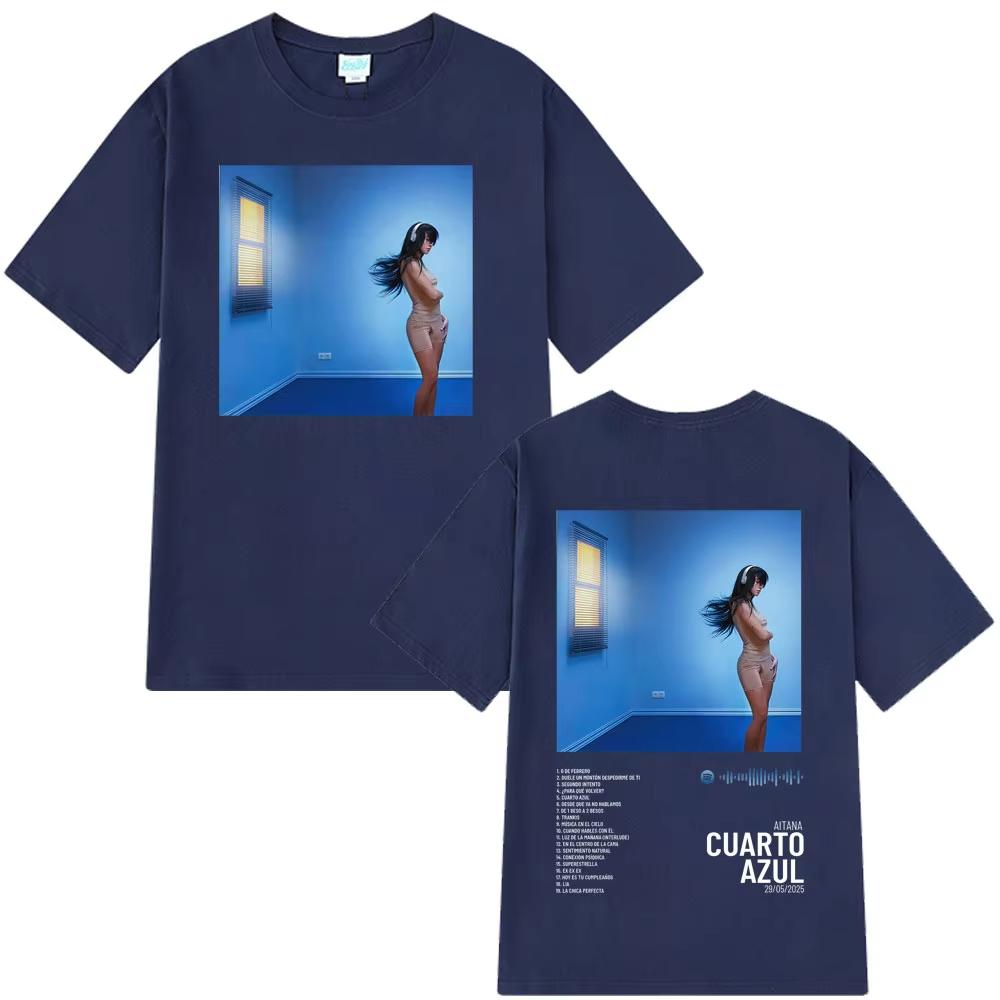 Aitana Cuarto Azul Album 2025 Graphic T Shirt Men's Women Short Sleeves Cotton Fashion T-shirts Summer Harajuku Casual T-shirts