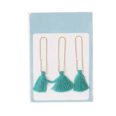 

3pcs Tassel paper clips, creative decorations, handbooks, bookmarks, handmade pendants, paper clips зелений