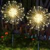 1pc Warm Light Solar Fireworks Light Outdoor Waterproof Light Garden Fences Lawn Ornaments for Wedding Party Decoration