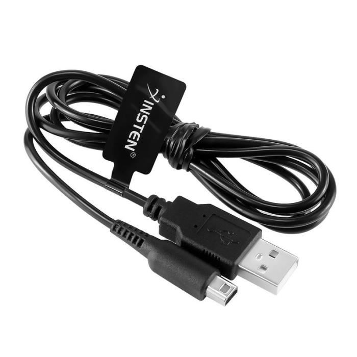 Câble de chargement - INSTEN - 1.2M - USB - Compatible New 3DS/2DS/DSi - Noir