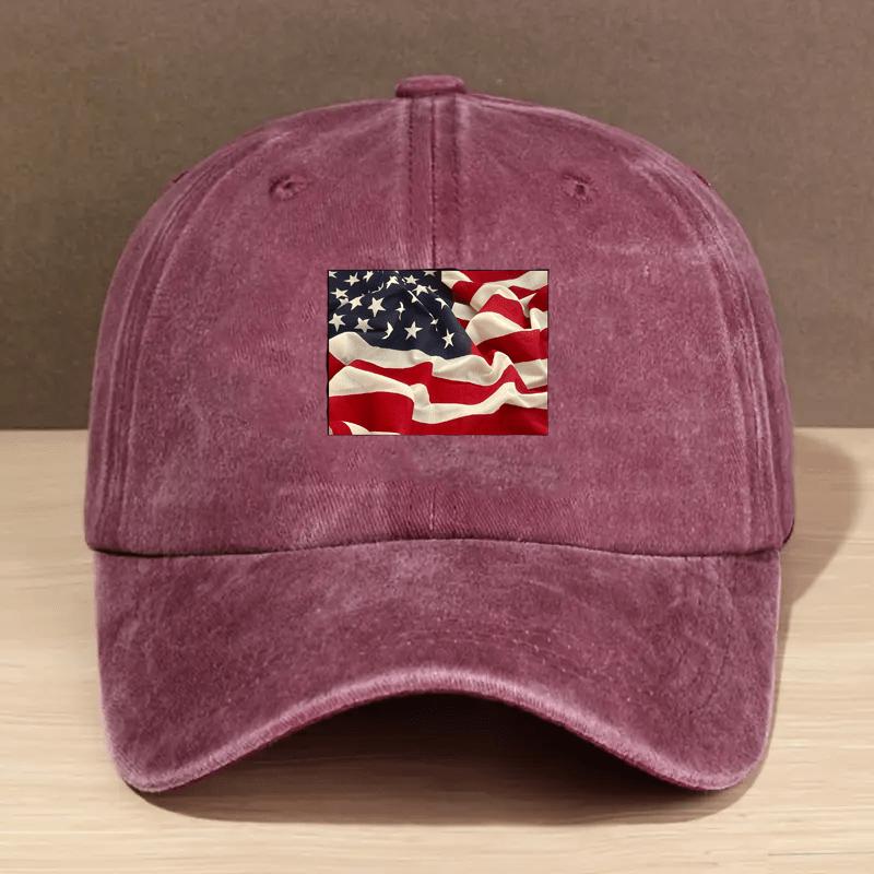 American Flag Baseball Cap Vintage Patriotic Washed Adjustable Soft Outdoor Casual Headwear Unisex