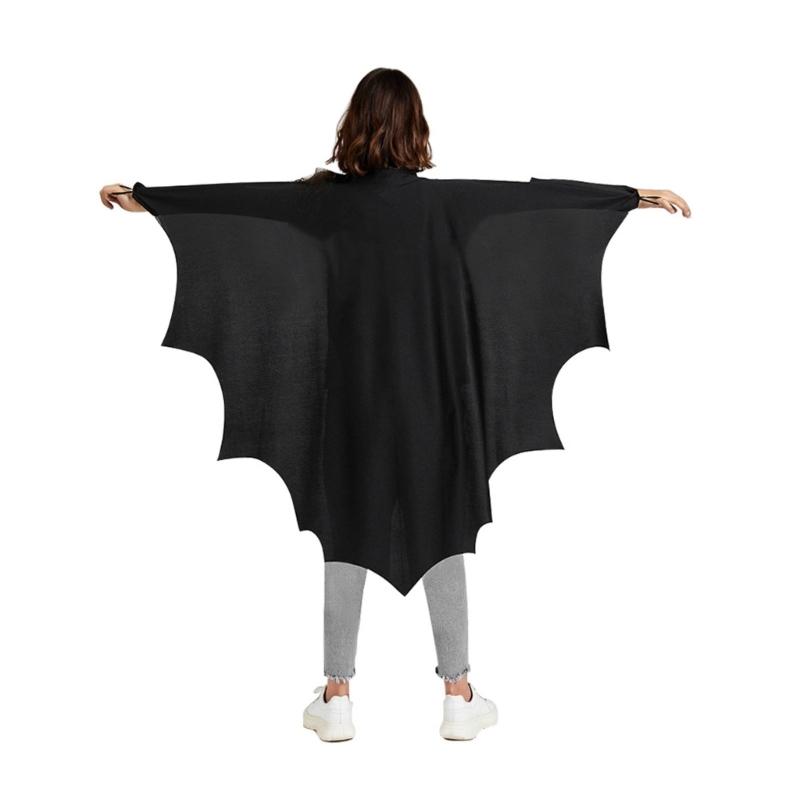 2Pcs Bat Wing Cloak Cape with Eye Mask Halloween Bat Costume Accessories Cosplay Vampires Costumes for Dressing Up Party