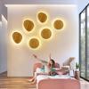 Applique cu LED-uri Circulare Moderne Creative Minimalist Corpuri de iluminat din lemn Sufragerie Dormitor Coridor Decorare Iluminat