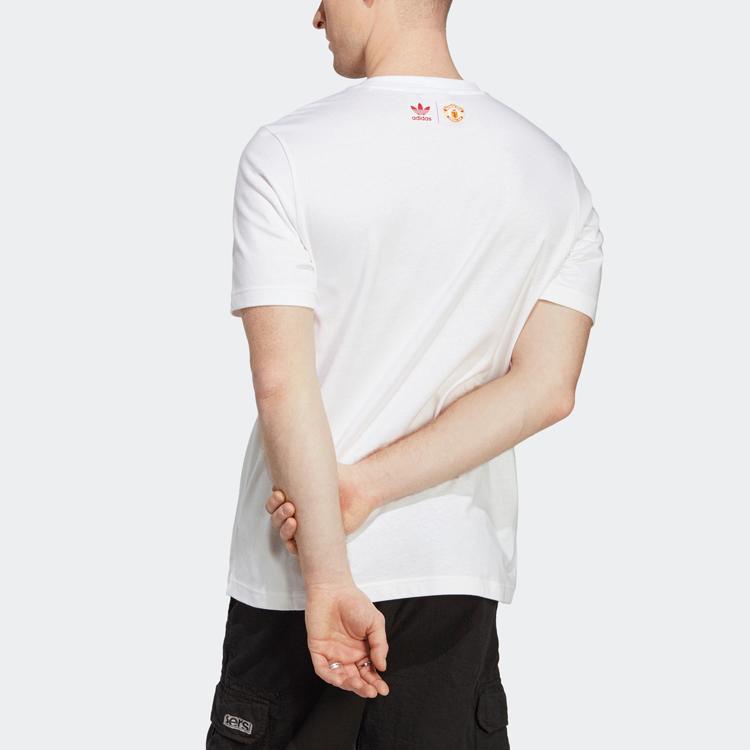 Adidas Originals Trefoil Manchester United OG Tee Casual Short Sleeve T-Shirt Men Tops White IP5550