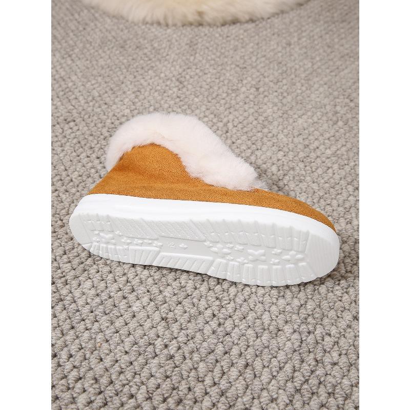 Women's Plus Size New Autumn Winter Short Ankle Snow Boots with Furry Cuffs Fleece-Lined Thickened Warm Cotton Boots