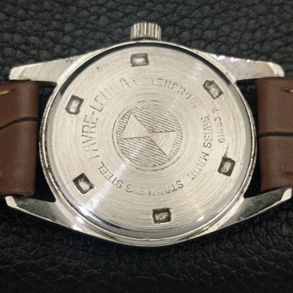 FAVRE LEUBA SEA KING VINTAGE HAND-WINDING SWISS MENS CREAM DIAL WATCH A703819-1 R213f-a703819