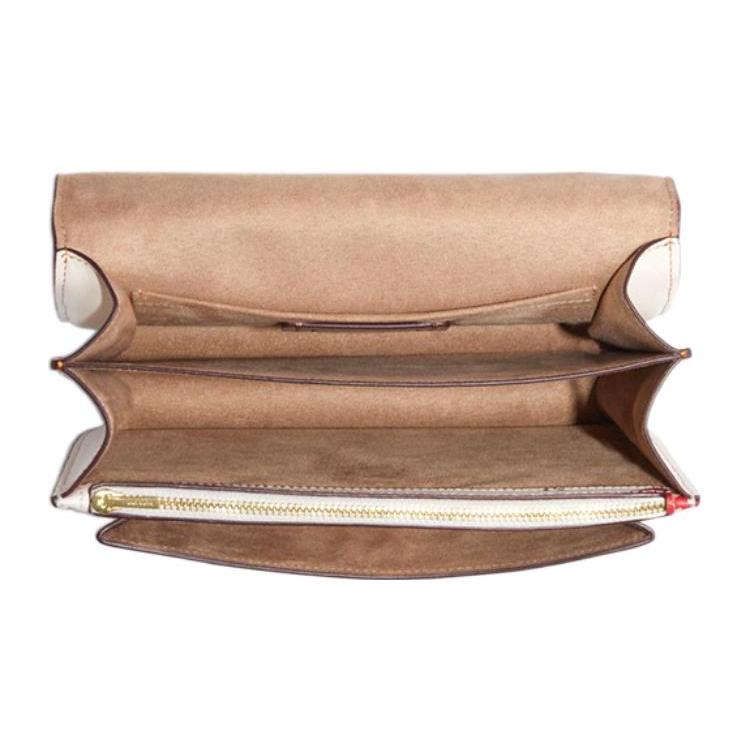 New COACH Klare Leather Trunk Bag Shoulder Bag Crossbody Bag Small Size Women's White & Red CH333-IMCAH