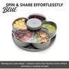 Rotating Condiment Holder Divided Snack Serving Tray with Lids Spinning Compartment Platter for Vegetable And Dip Dips Veggies Fruits Space-Saving