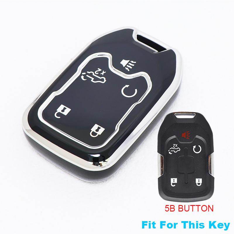 5/6 Button Shell Fob Cover Holder For GMC Sierra Acadia Terrain Yukon for Chevrolet Silverado Suburban Tahoe  Car Key Case Smart