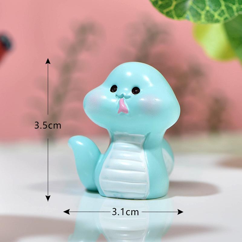 1pc,Cartoon Rabbit Pig Tiger Snake Zodiac Mini Miniatures Animal Fairy Garden Moss Terrarium Resin Decorations Stakes Craft