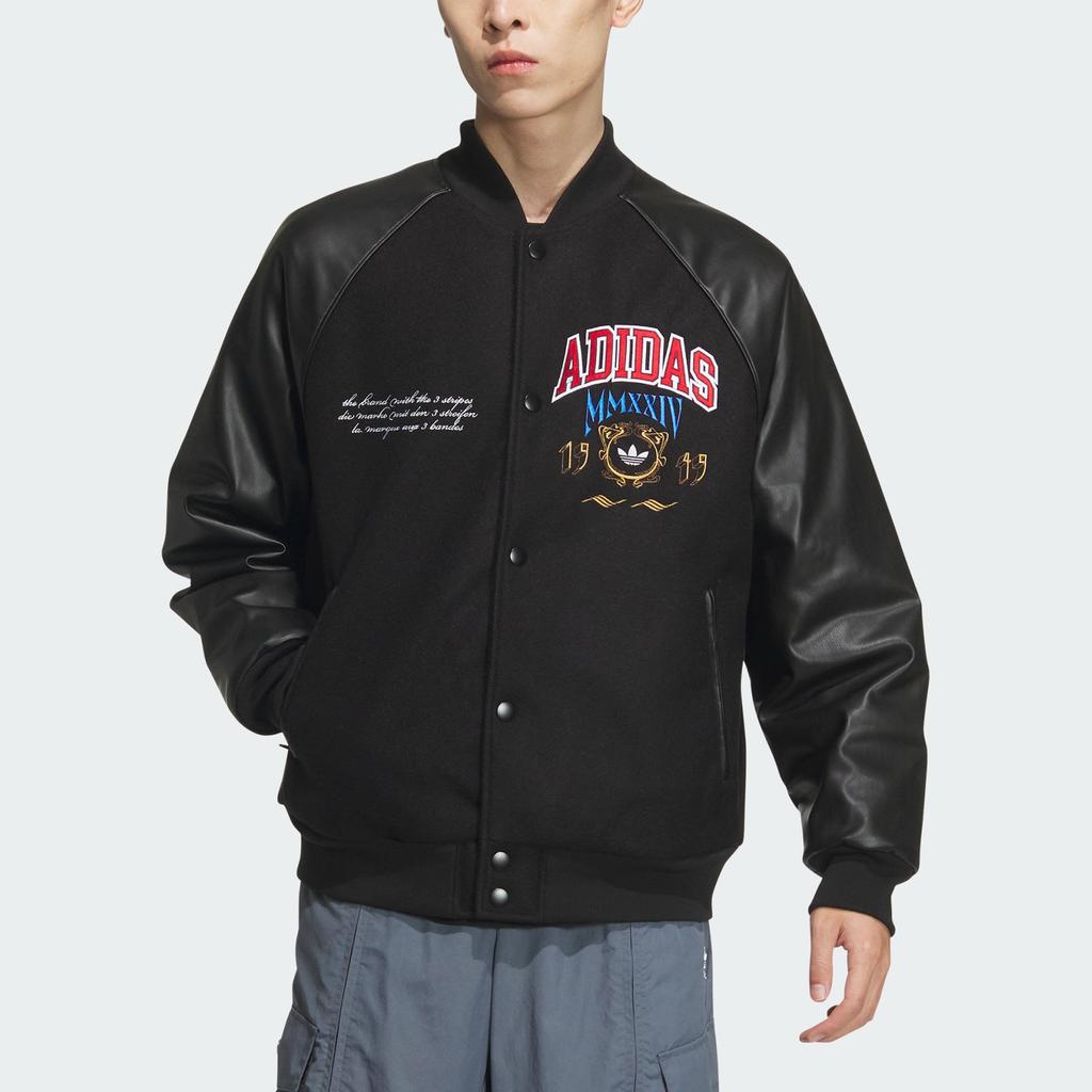 Adidas Originals Vrct Fw24 Brand Logo Warm Sports Cotton Jacket Men Jacket Black JD5793