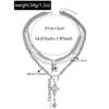 Gothic Cross Heart Pendant Necklace With Multilayer Pearl Design For Women And Men
