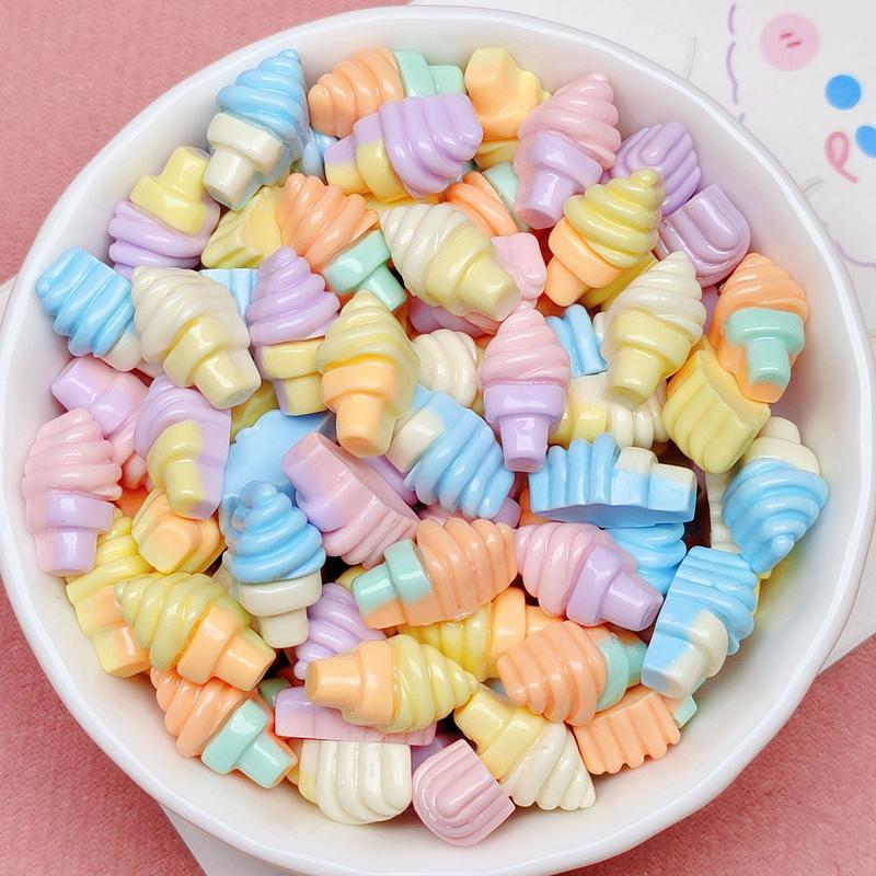 30 Pcs New Mini Cute Cartoon Donuts, Ice Cream, Clouds Resin Scrapbook Diy Jewellery Hairpin Accessories Decorate Craft A54