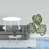 Acrylic Palm Side Table with Wooden Leaves Decor Compact Nightstand for Living Room Bedside Easy