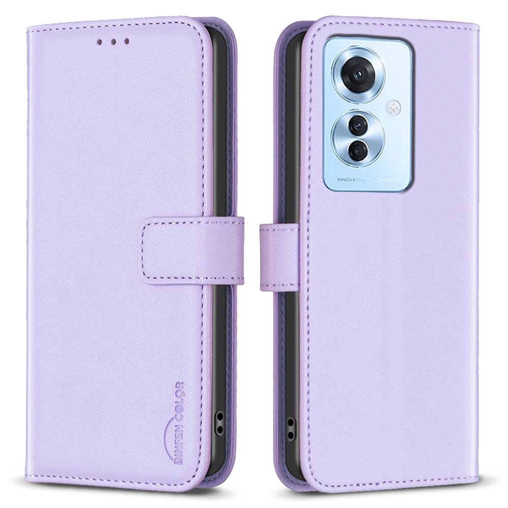 BINFEN COLOR BF17 For Oppo Reno11 F 5G Case Magnetic Closure Folio Stand Phone Cover