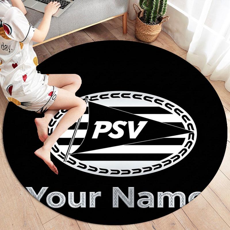 Philips Sport Vereniging Custom Name Round Area Rug,Carpet Rug for Living Room Bedroom Sofa Playroom Decor,Non-slip Floor Mat