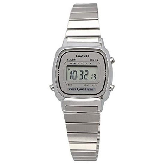 CASIO wristwatch womens digital design LA670WA-7 silver gray overseas model