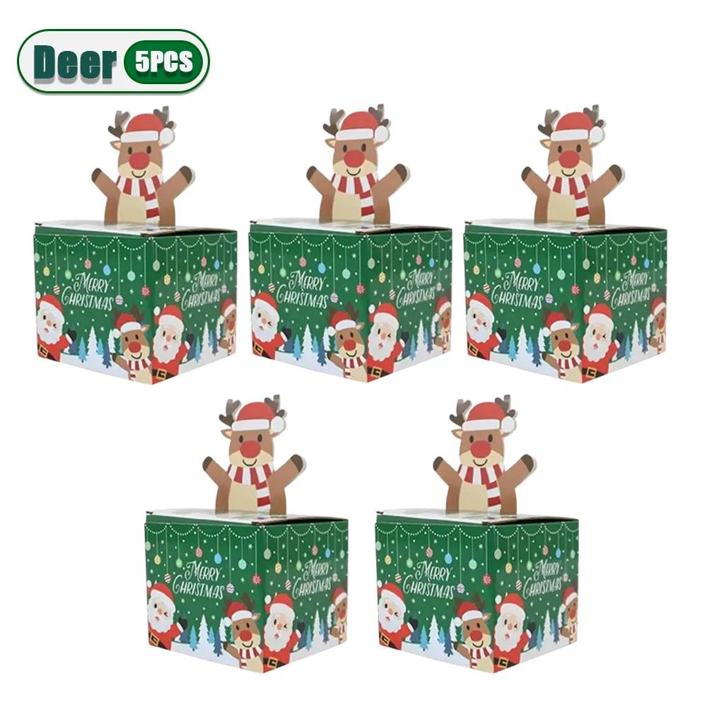 Christmas Surprise Box Festive Money Draw Gift Box with Santa Claus Elk Tree Pattern Holiday Party Supplies Home Decoration
