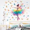 Butterfly Girl Children's Wall Decoration Room Door Adorable Self-Adhesive Stickers