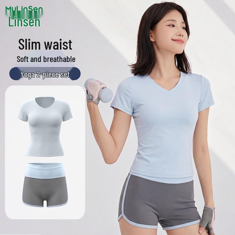 MULINSEN Women s Short Sleeve Yoga & Running Set XL