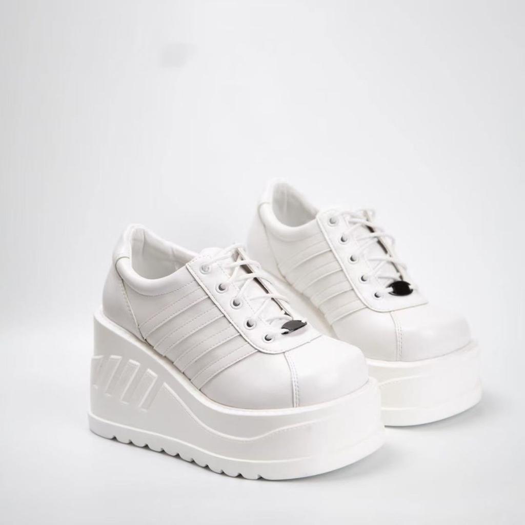 Platform muffin shoes women's 2025 new small height increase slope heel single shoes spring and autumn casual height increase women's shoes tide