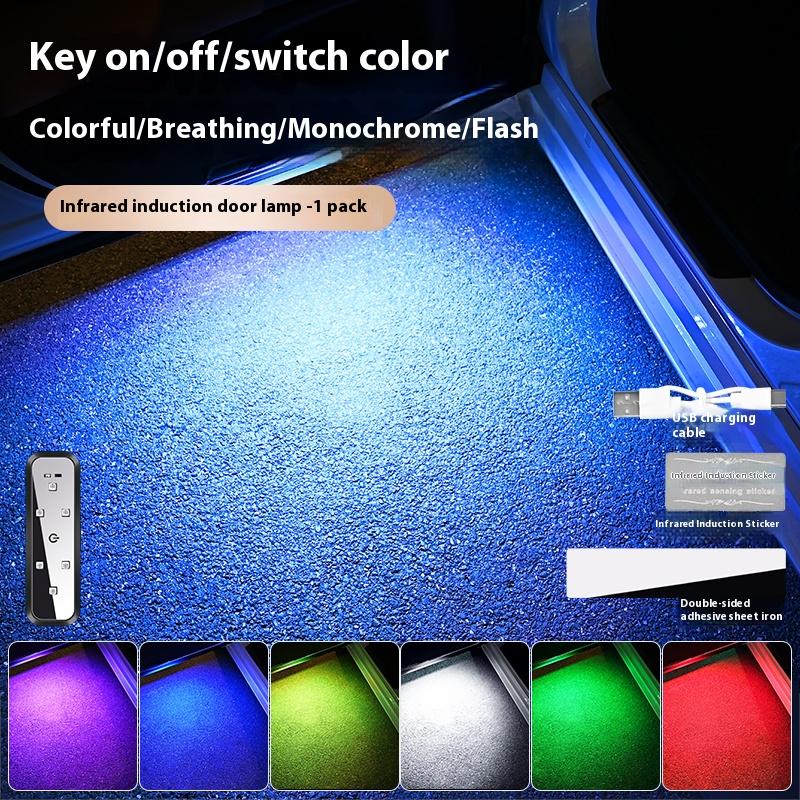 

Магнитные автомобильные дверные фонари, светодиодные приветственные огни, беспроводная зарядка через USB, предотвращение столкновений, аварийная сигнальная лампа со сменными цветами