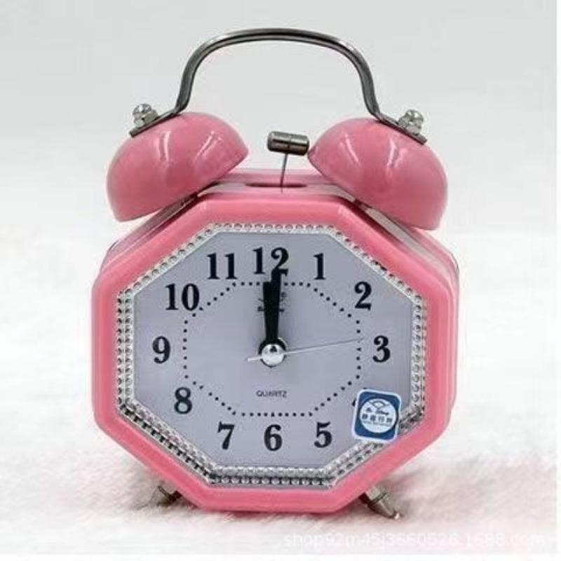Student Metal Ringing Alarm Clock Creative Children Learning Silent Night Lights Fashionable Classic Loud Bedside Cute Clock Watch