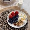 4pcs Jute Simple Tableware Mat Home Round Woven Mat Restaurant Retro Decorative Placemat