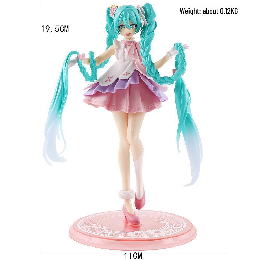 Cherry Blossom Pink Hatsune Miku Figurine - Anime Princess Desktop PC or Car Decoration Ornament