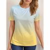 Summer Round Neck 3D Gradient Print T-shirts Fashionable Casual Short Sleeved Women's T-shirts