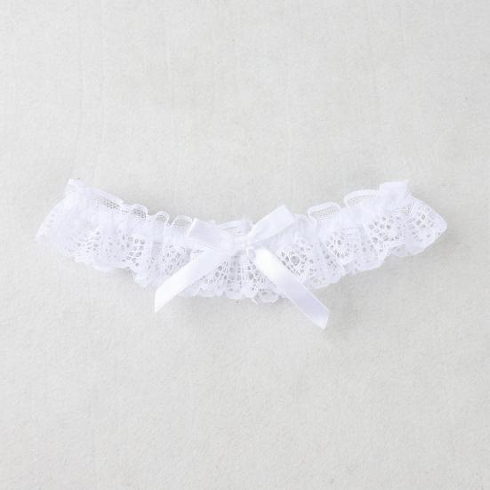 2Pcs Thigh Rings Vibrant Color Non-Fading Wear Resistant Friendly To Skin Bow-knot Design Lace Cosplay Belt Sexy Fashion Bride Leg