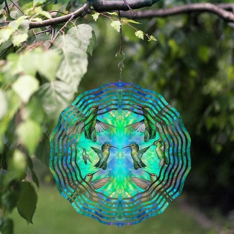 10 Inch Hanging Wind Spinner with 360 Degree Hook for Balcony Garden Decor Spring Summer Outdoor DecorationMetal Wind Chimes for Home Decor