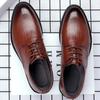 Menamp;#39;S Newestgenuine Leather Shoes Square Toe Business Dress High-End Mens Formal Shoes Breathable Comfortable Shoes