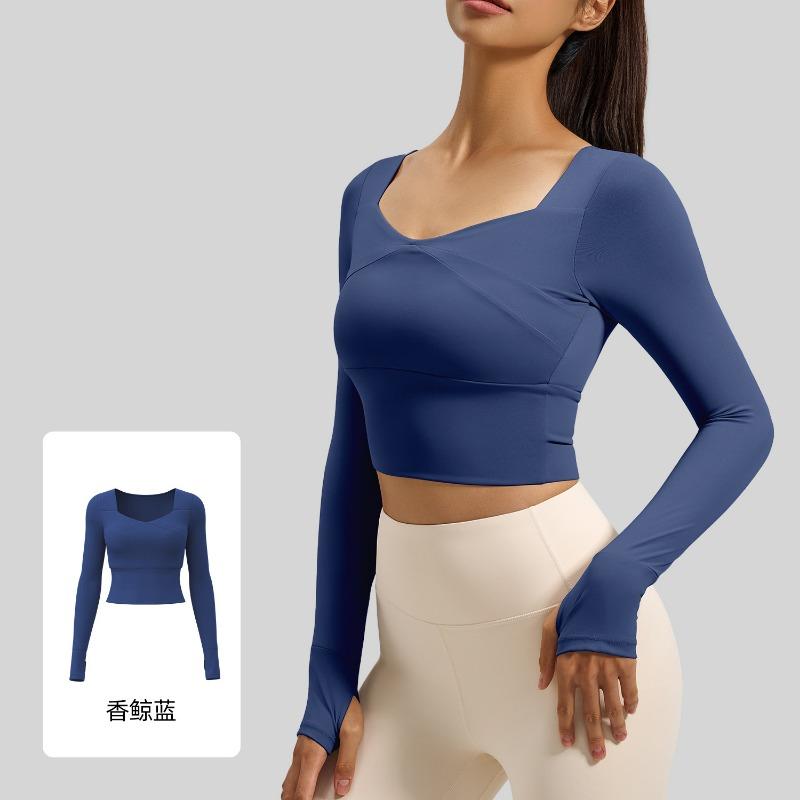 Spring and Autumn Tight Fitness Running Sports Tops for Women Long-sleeved Yoga Clothes