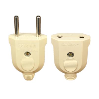 1pc UE Europeu 2 Pin AC Elétrica Plugue Macho Fêmea Tomada Adaptador Adaptador Fio Religável Cabo de Extensão Conector