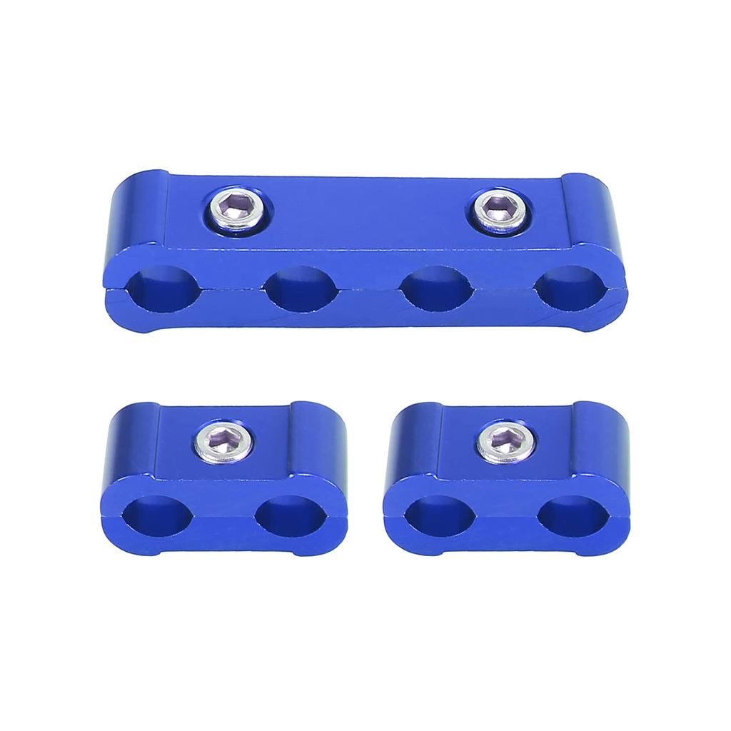 X AUTOHAUX Engine Spark Plug Wire Separator Loom Divider Organizer Clamp Aluminum Alloy 28mm Set of 2 Blue