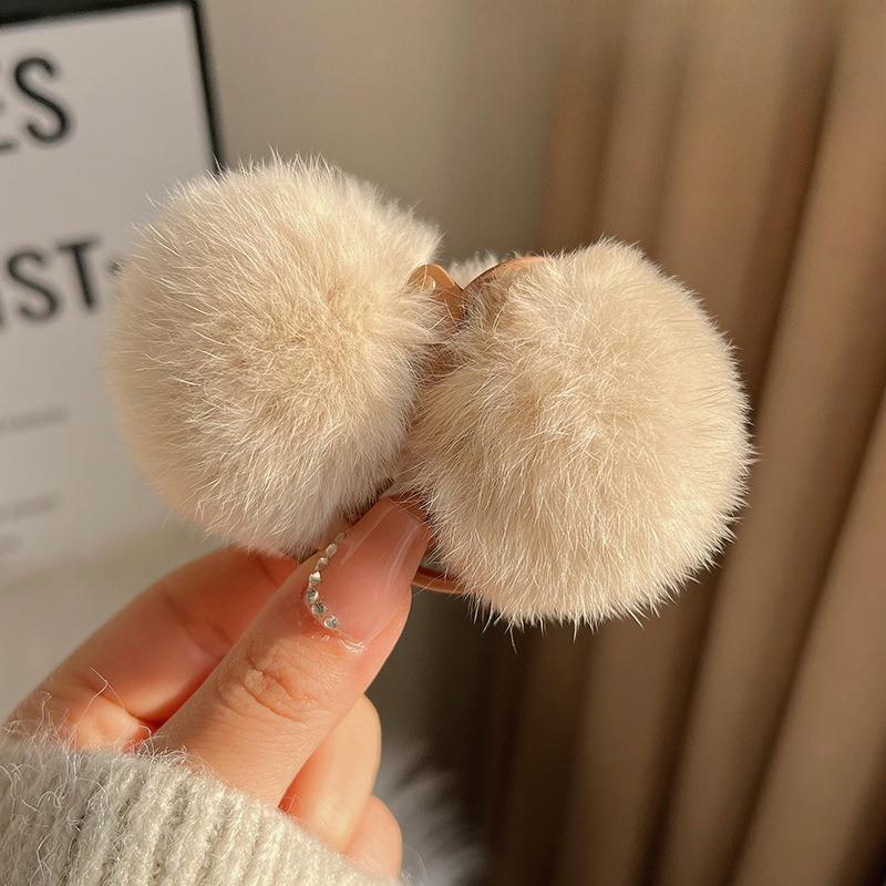 

Милые плюшевые заколки-крабы для волос с кроликами, помпонами, заколка-зажим для волос, женский головной убор, держатель для хвостика, заколка для волос, аксессуары для волос кофейный