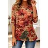 Autumn and Winter Women's Flower 3D Printing Long-sleeved T-shirt Fashionable, Versatile and Comfortable